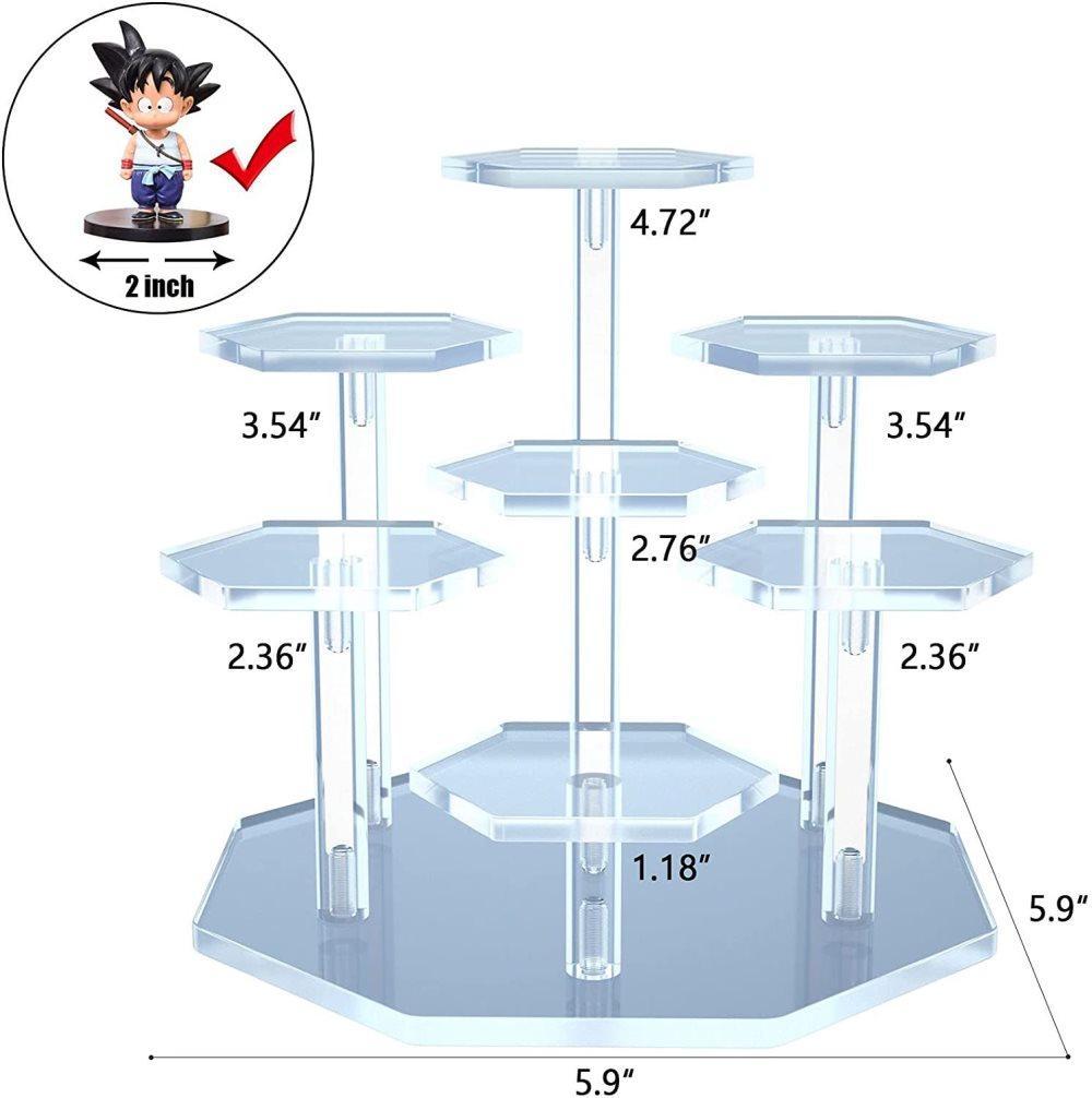 7-Tier Acrylic Display Stand for Cupcakes Perfume Desserts Figurines, Transparent - Image 2