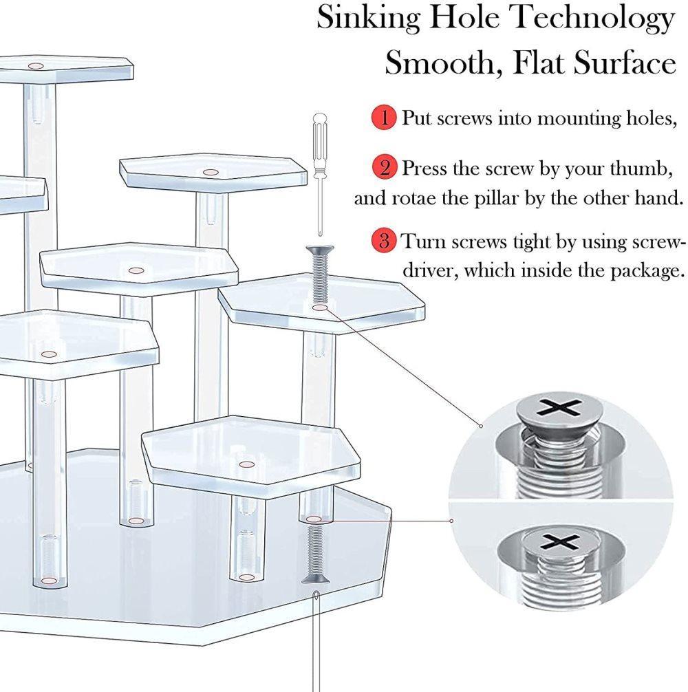 7-Tier Acrylic Display Stand for Cupcakes Perfume Desserts Figurines, Transparent - Image 4
