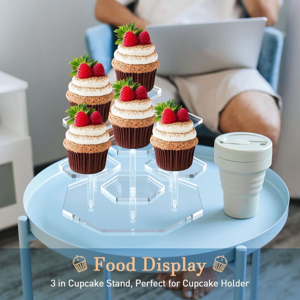7-Tier Acrylic Display Stand for Cupcakes Perfume Desserts Figurines, Transparent - Image 6