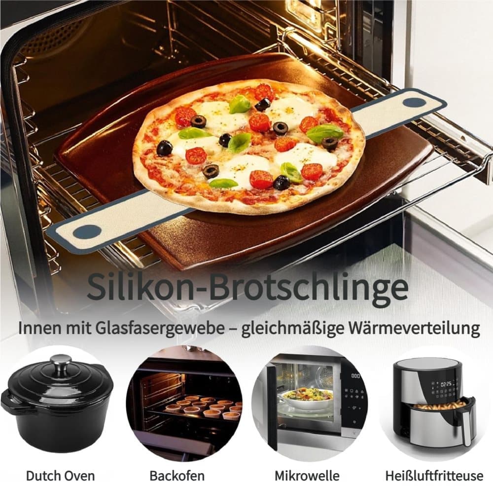 2-Pack Extra Thick 0.7mm Oven Mats with Long Handle, Durable Baking Mats for Oven Microwave Air Fryer - Image 2