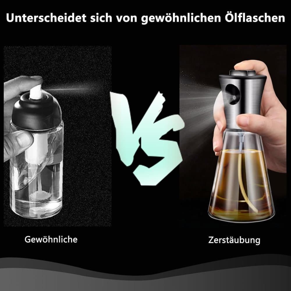 Stainless Steel and Glass Oil Spray Bottle 200 ml, Conical Design for Cooking Grilling Baking - Image 3