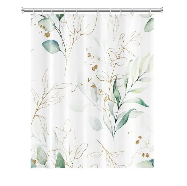 Waterproof Shower Curtain Green Mildew Resistant, 180x180 cm - Image 3