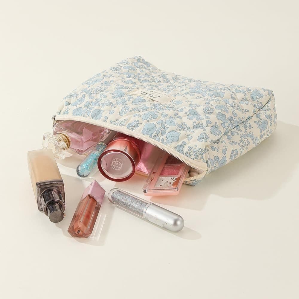 Floral Makeup Bag 3-Piece Set, Travel Toiletry Organizer, 20 x 10 cm - Image 4