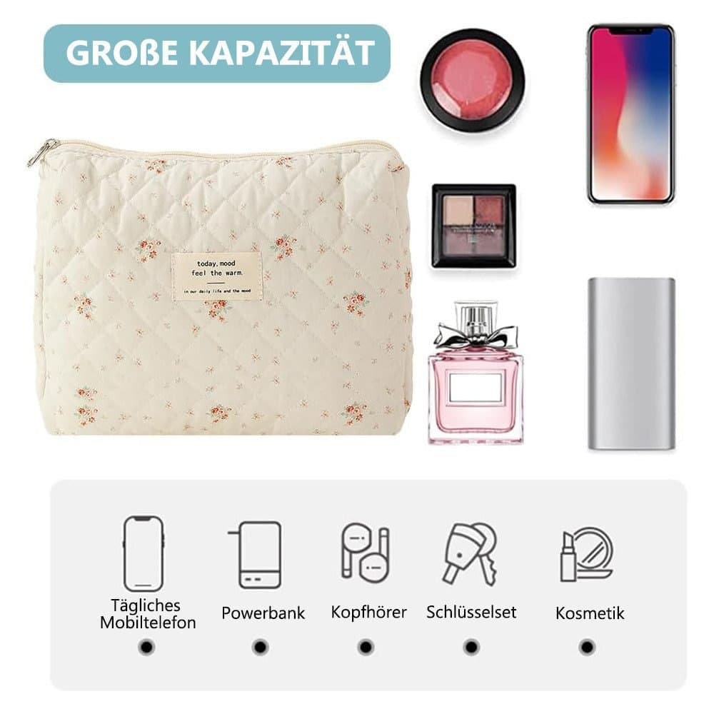 3-Piece Floral Makeup Bag Set, 20 x 15 cm, Travel Toiletry Bag - Image 2