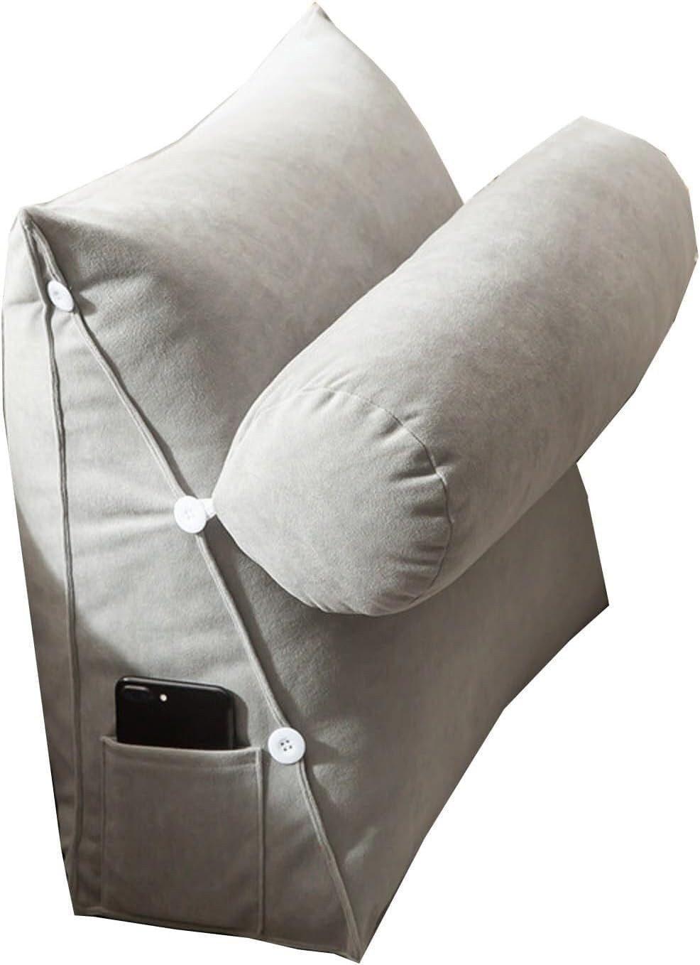 Adjustable Lumbar Support Cushion with Headrest for Office Chair and Car Seat, 45 x 45 x 20cm, Gray - Image 1