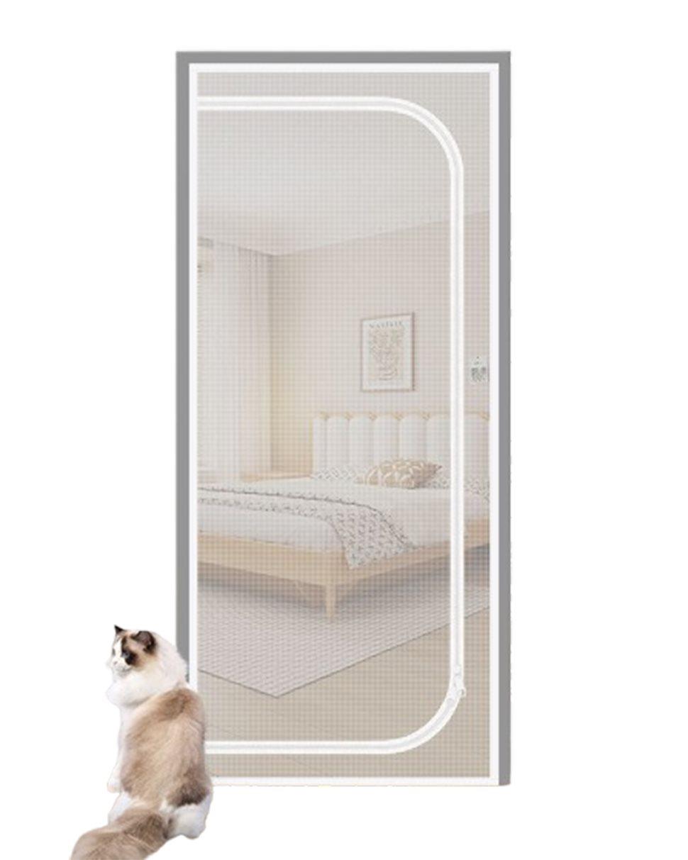 Reinforced cat door protection durable breathable insect-repellent mesh scratch-resistant pet safe, 90x200cm, White - Image 1