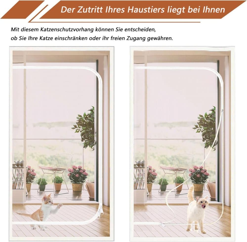 Durable breathable insect-repellent mesh cat door protection, scratch-resistant and pet-safe, 90x210cm, White - Image 4