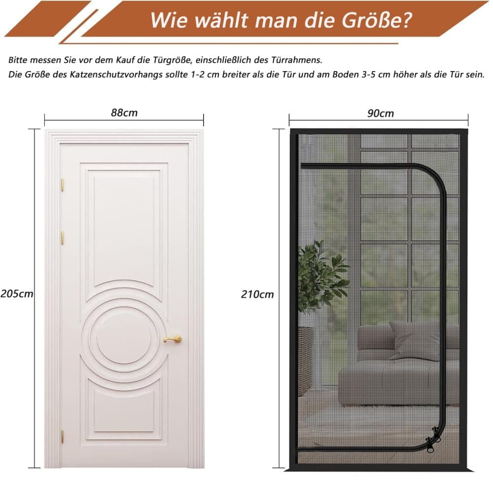Reinforced Cat Door Protection with Durable Breathable Insect-Repellent Mesh, Scratch-Resistant and Pet Safe, 110x220cm, Black - Image 4