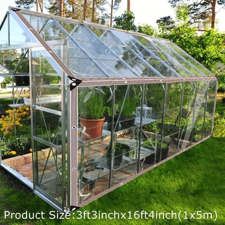 Waterproof Tarpaulin 1x5m, Transparent PE Film for Garden and Camping, Rainproof, 1x5m - Image 3