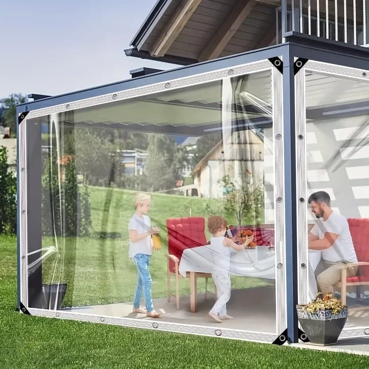 Waterproof Tarpaulin 2x5m and 2x3m, Transparent PE Film for Garden and Camping, Rainproof - Image 2