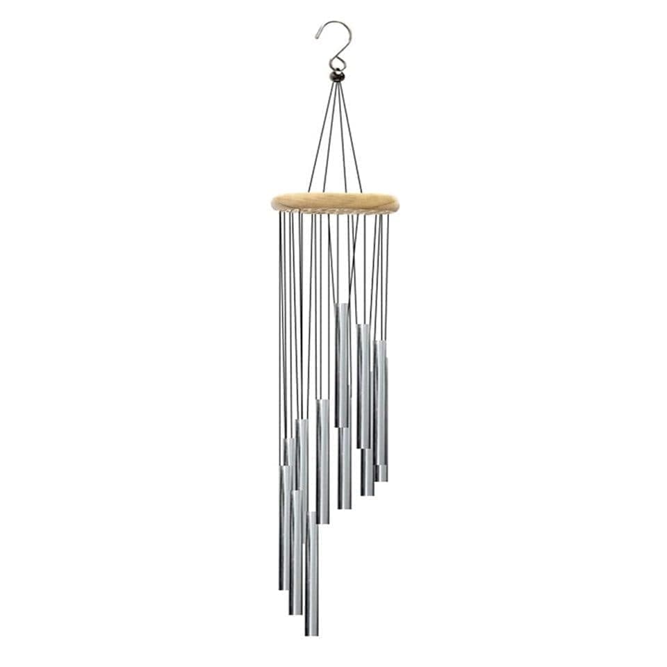 12 Pipe Metal Wind Chime, White, Decorative Loud Musical Outdoor Decor - Image 1