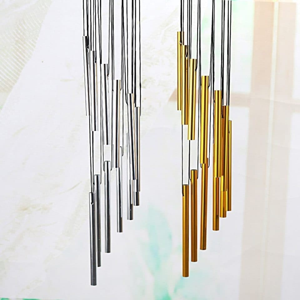12 Pipe Metal Wind Chime, White, Decorative Loud Musical Outdoor Decor - Image 4
