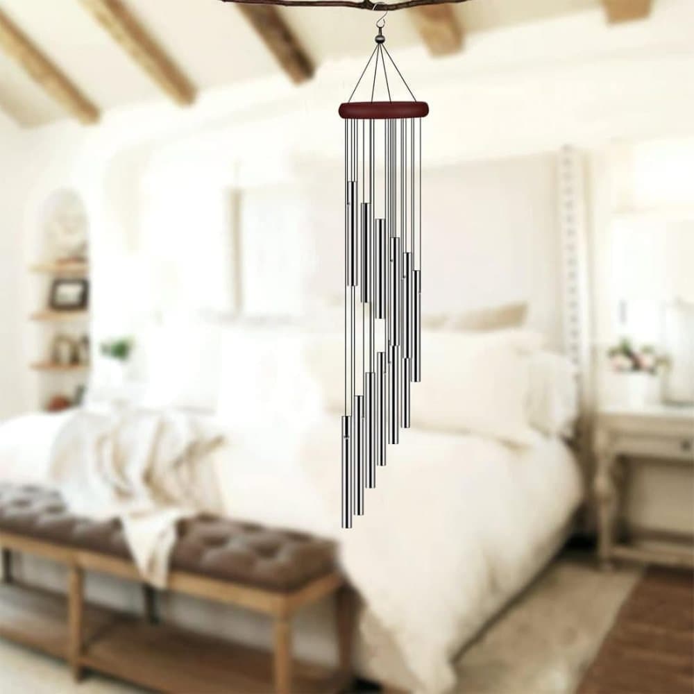 12 Pipe Metal Wind Chime, White, Decorative Loud Musical Outdoor Decor - Image 7
