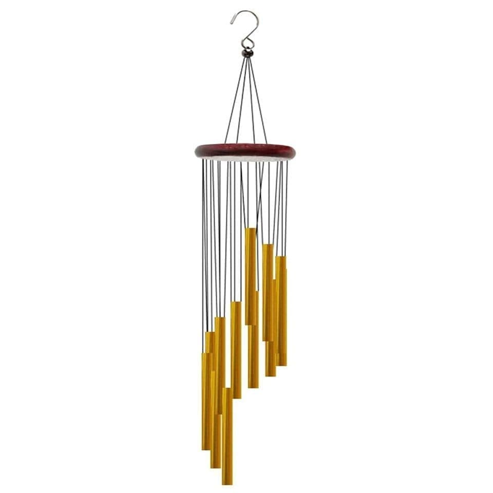 Metal Wind Chime 12 Pipe Outdoor Decor Loud Musical, Gold - Image 1