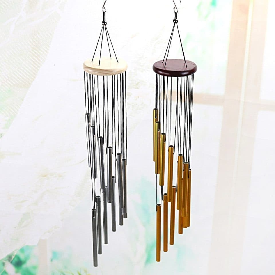 12 Pipes Metal Wind Chime, Red, Decorative Loud Musical Outdoor Wind Chime - Image 2