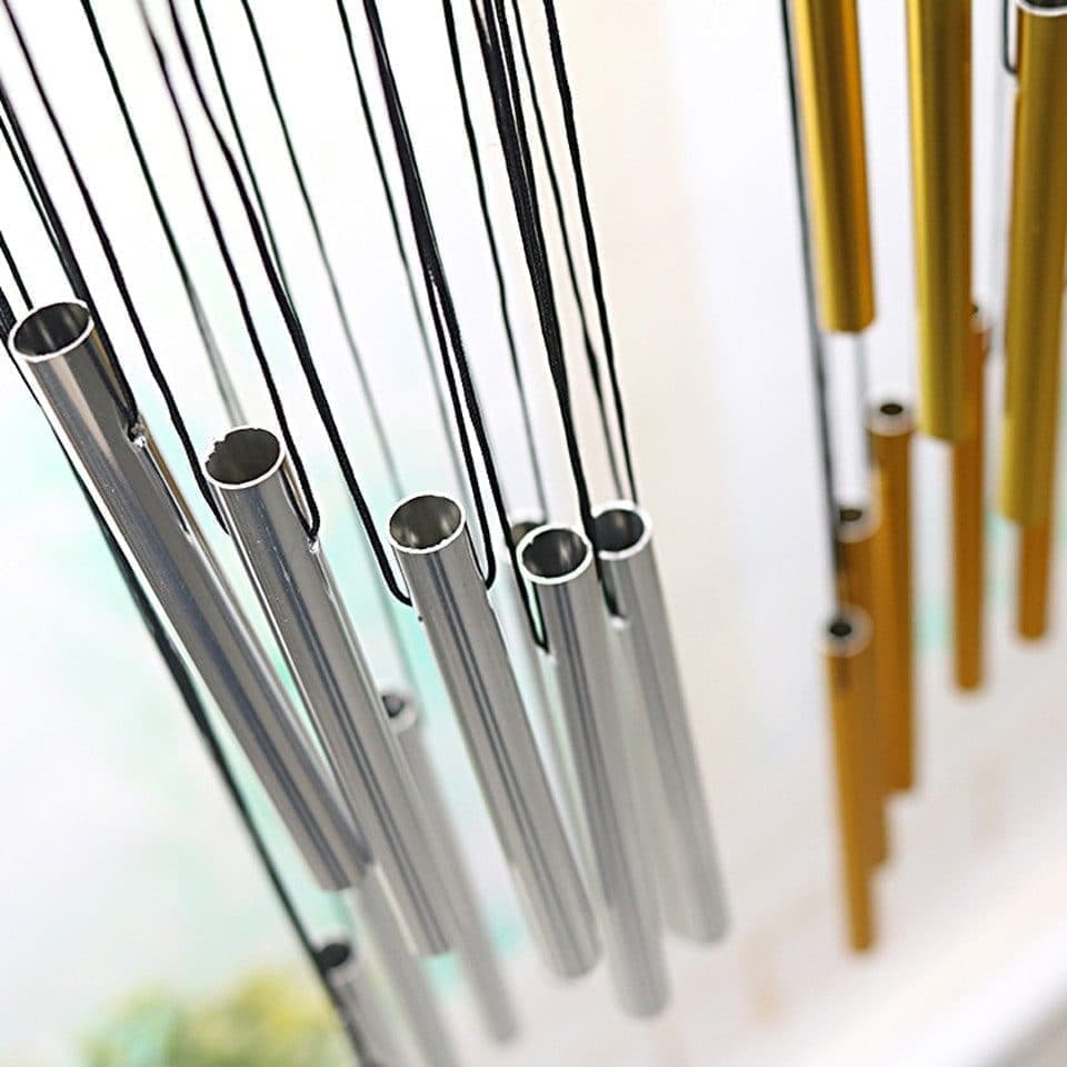 12 Pipes Metal Wind Chime, Red, Decorative Loud Musical Outdoor Wind Chime - Image 5