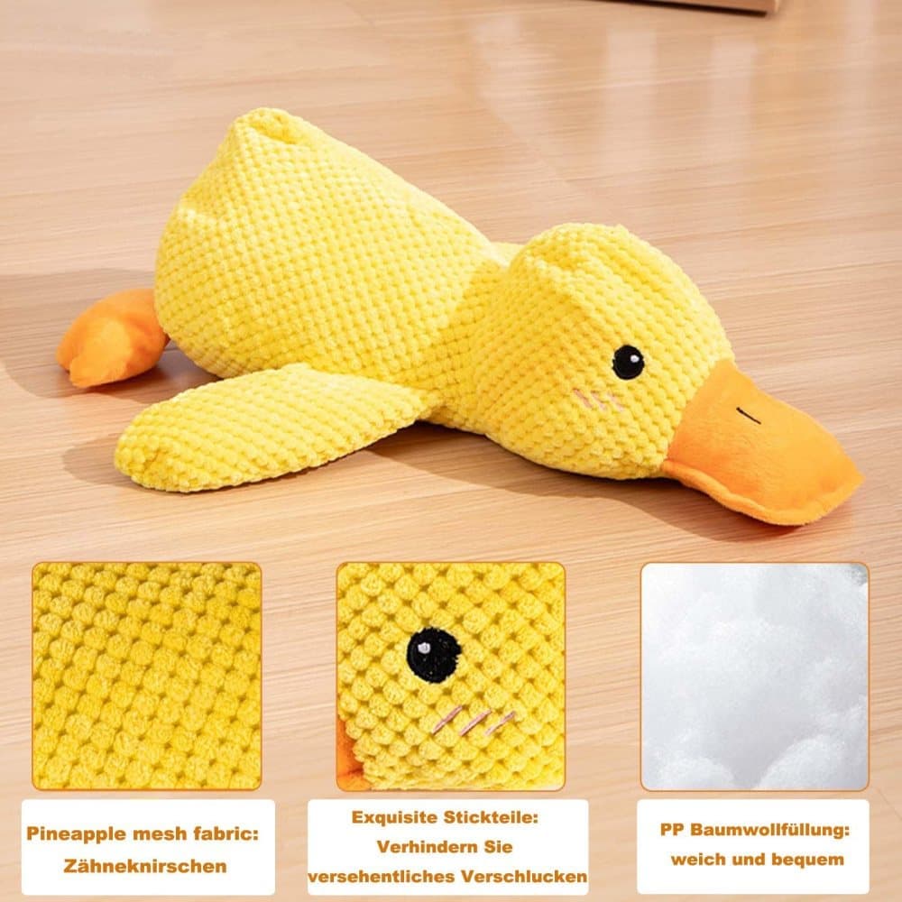 1 Calming Dog Toy Plush Duck with Squeak for Small Dogs, S - Image 2