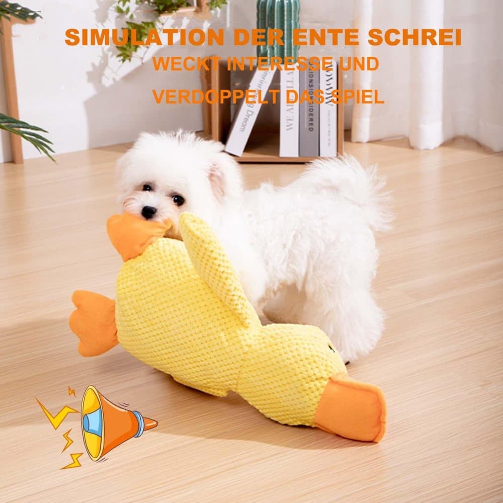 1 Calming Plush Duck Dog Toy with Squeaker for Small Dogs, M - Image 4