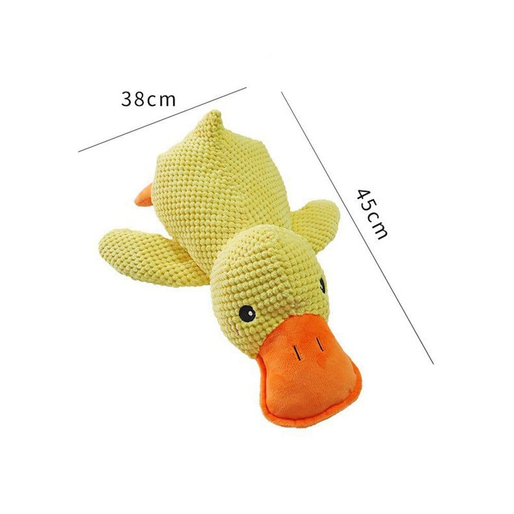 Calming Dog Toy Plush Duck with Squeak for Small Dogs, L - Image 8