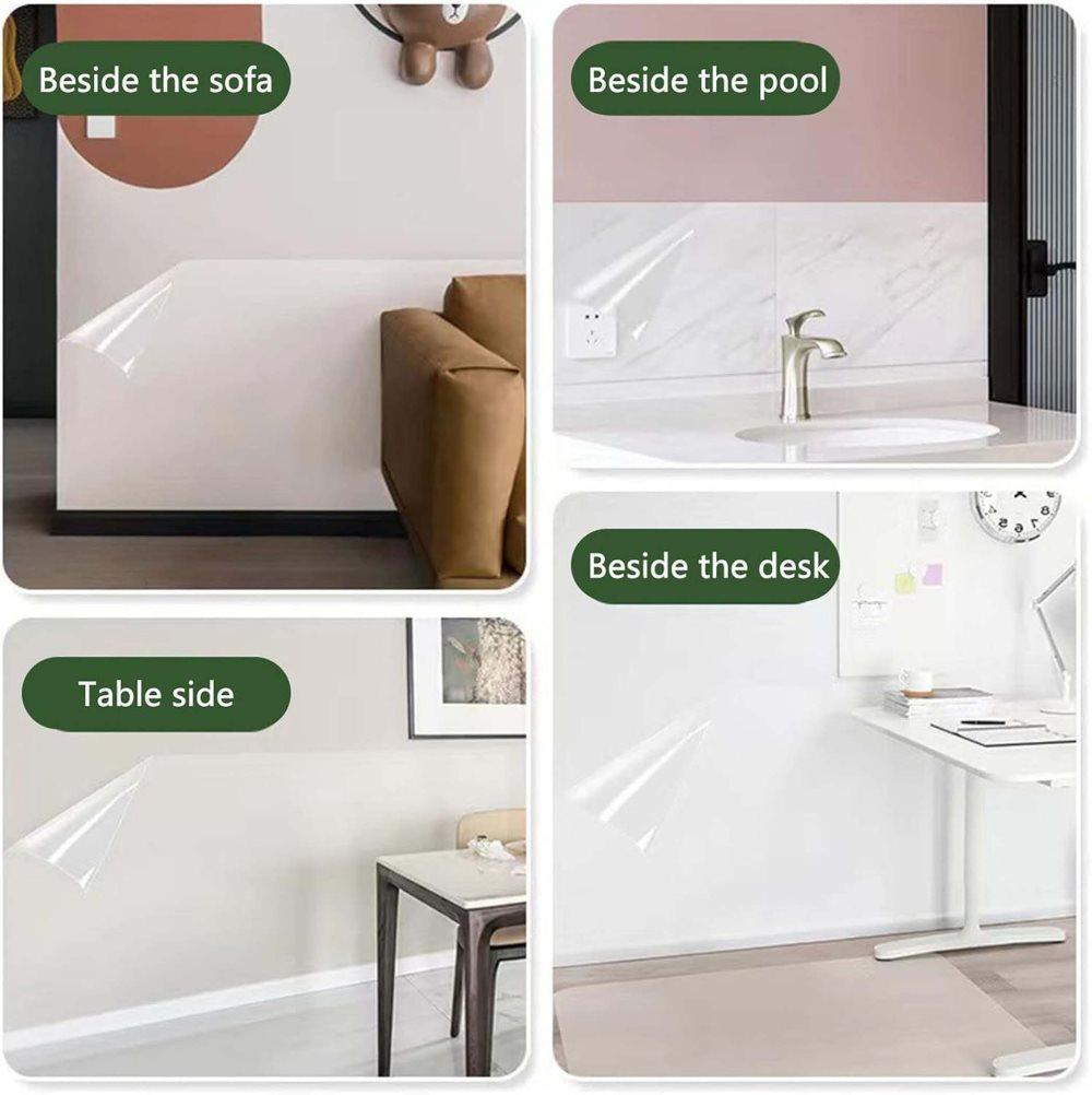 Transparent Wall Protection Film 40 cm x 3 m, Static Adhesion, Removable, Durable, Water and Oil Resistant, Easy to Clean, Furniture Foil Wall Decoration - Image 3