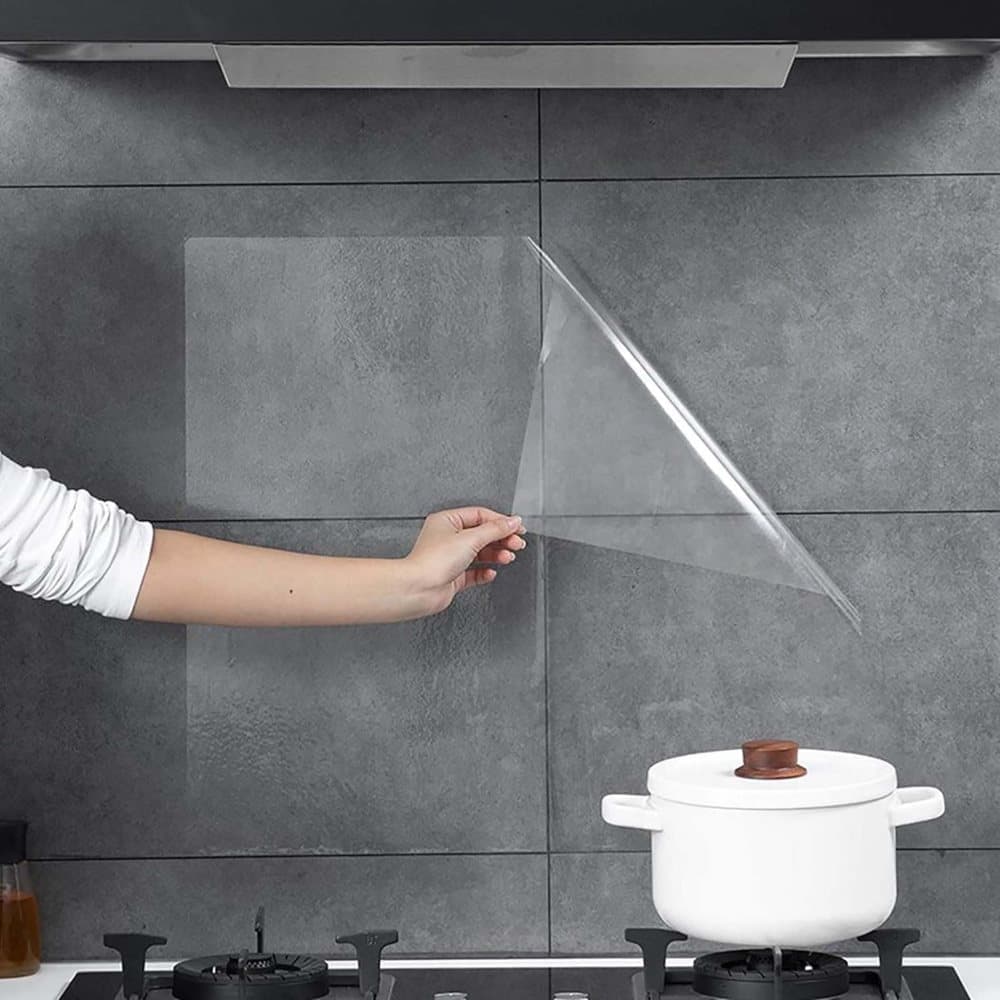 Transparent Wall Protection Film 40cm x 1m, Static Adhesion, Removable, Durable, Water and Oil Resistant, Easy to Clean, Furniture Foil Wall Decoration - Image 4