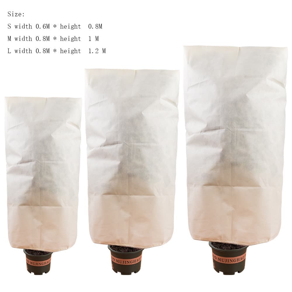 3-Pack Winter Plant Protection Frost Cover with Drawstring, Reusable Durable for Outdoor Plants Fruit Trees Potted Plants, 80x120cm, Beige - Image 2
