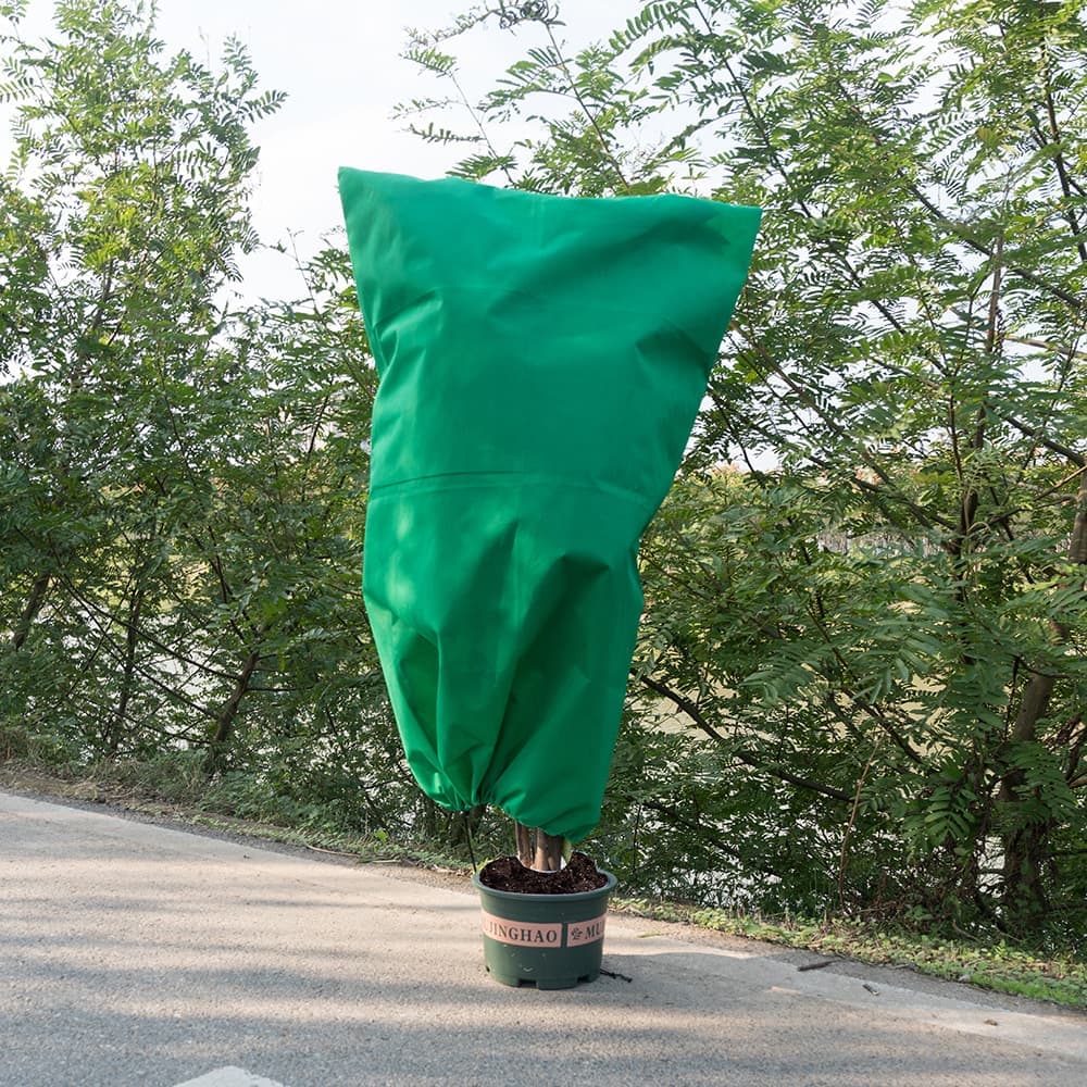 3-Pack Winter Plant Protection Frost Cover with Drawstring, Reusable Durable for Outdoor Plants Fruit Trees Potted Plants, 100x150cm, Green - Image 7