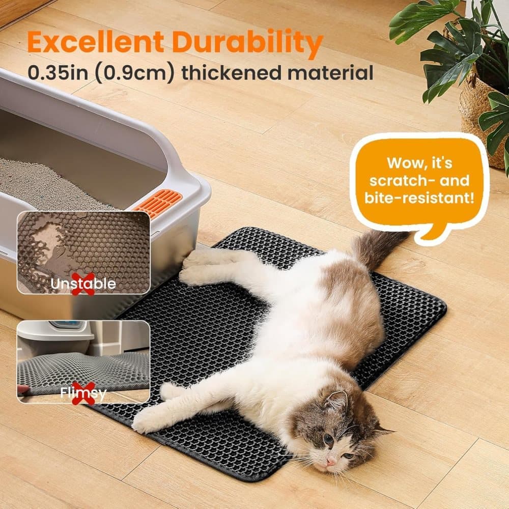 Double EVA Cat Litter Mat for Scattered Sand Control, Black, 45x60cm - Image 5