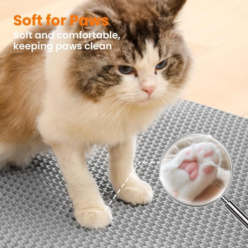 Gray Double EVA Cat Litter Mat, 45x60cm, Prevents Scattered Sand, Multiple Colors Available - Image 6