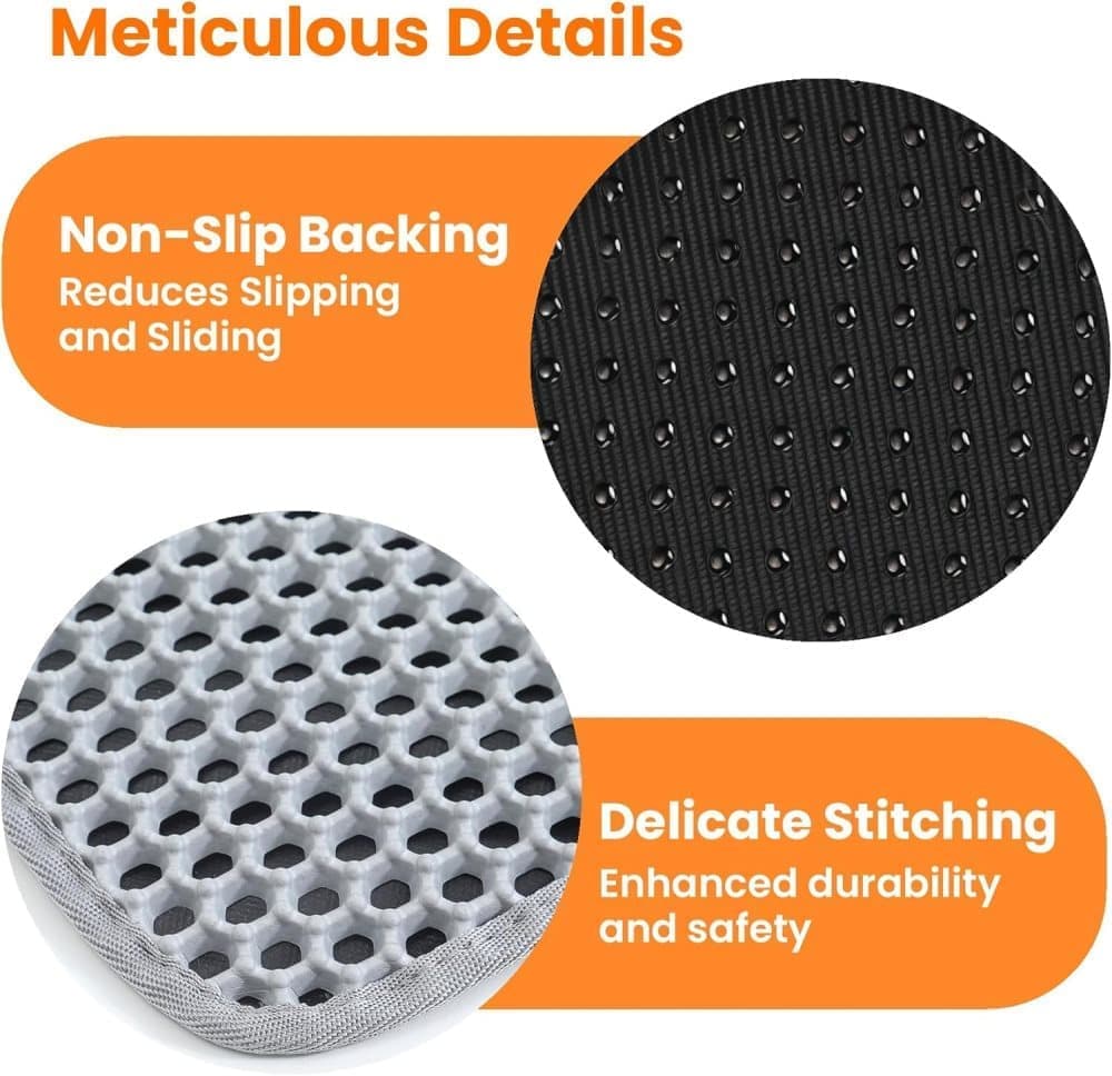Gray Double EVA Cat Litter Mat, 45x60cm, Prevents Scattered Sand, Multiple Colors Available - Image 7