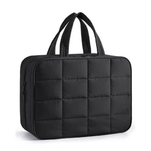 1 Piece Hanging Travel Makeup Bag with Jewelry Compartment for Women, 28×12×20 cm, Black - Image 2