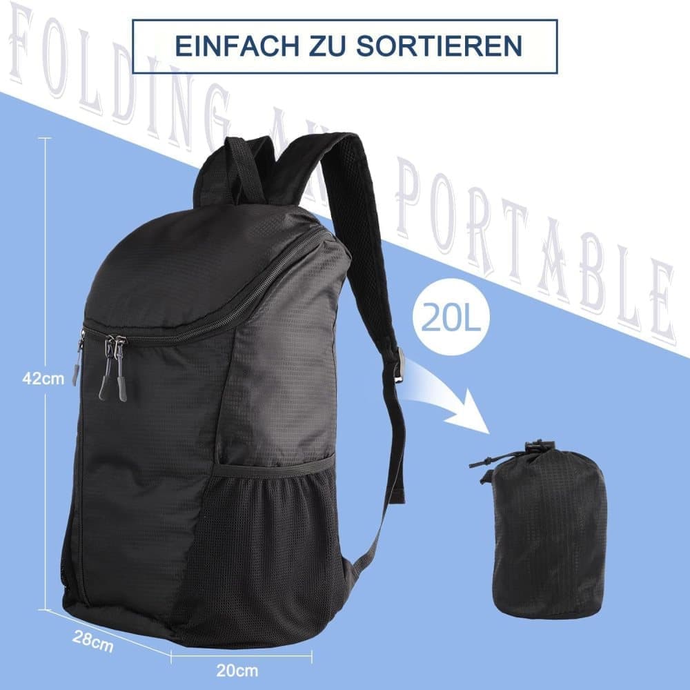20L Lightweight Waterproof Hiking Backpack for Outdoor Use, Dark Blue - Image 2