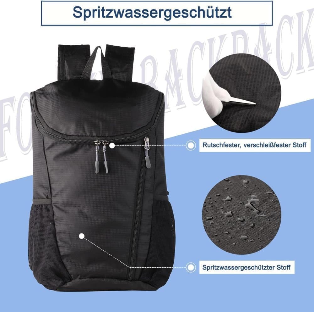 20L Lightweight Waterproof Hiking Backpack for Outdoor Use, Dark Blue - Image 3