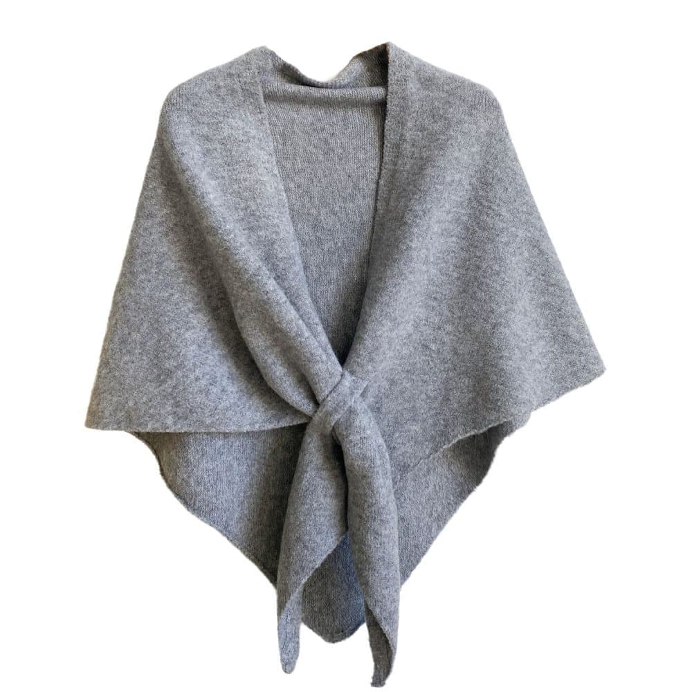 Women's Faux Cashmere Shawl Scarf Warm Extra-Long Triangular Wrap, 180 x 70 cm, Light Gray, Ideal for Party Wedding Evening Outfits - Image 1