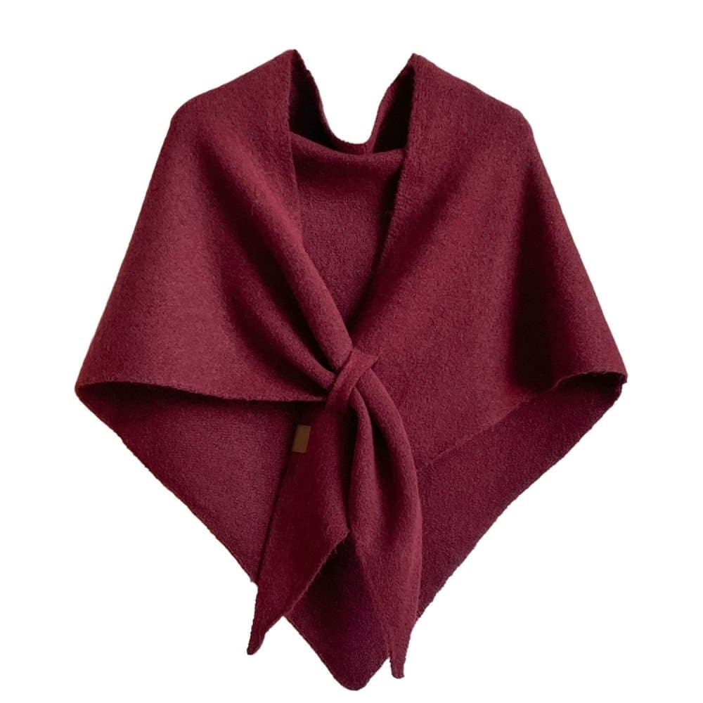 Women's Faux Cashmere Shawl Scarf Warm Extra-Long Triangular Wrap, 180 x 70 cm, Red, Ideal for Party Wedding Evening Outfits - Image 1