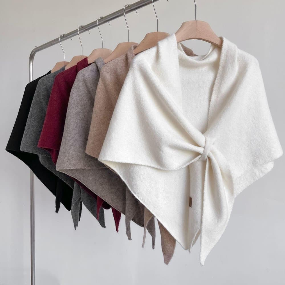 1 Black Women's Faux Cashmere Shawl Scarf, Extra-Long Large Triangular Wrap, 180 x 70 cm - Image 6