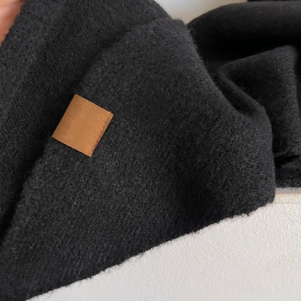 1 Black Women's Faux Cashmere Shawl Scarf, Extra-Long Large Triangular Wrap, 180 x 70 cm - Image 8