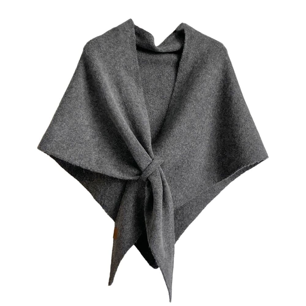 Women's Faux Cashmere Shawl Scarf Dark Gray, 180 x 70 cm, Extra-Long Large Triangular Wrap for Party Wedding Evening Outfits - Image 1