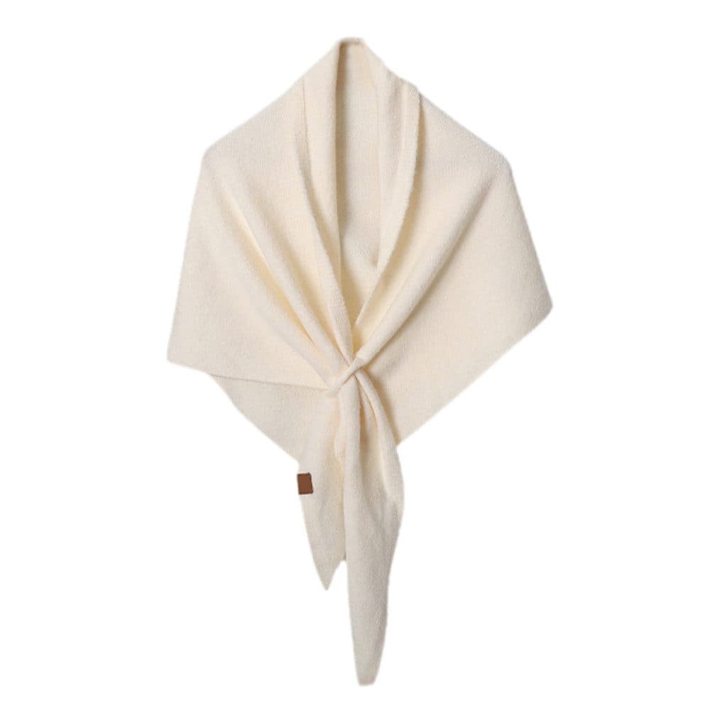Women's Faux Cashmere Shawl Scarf Warm Extra-Long Large Triangular Wrap, 180 x 70 cm, White, Ideal for Party Wedding Evening Outfits - Image 1