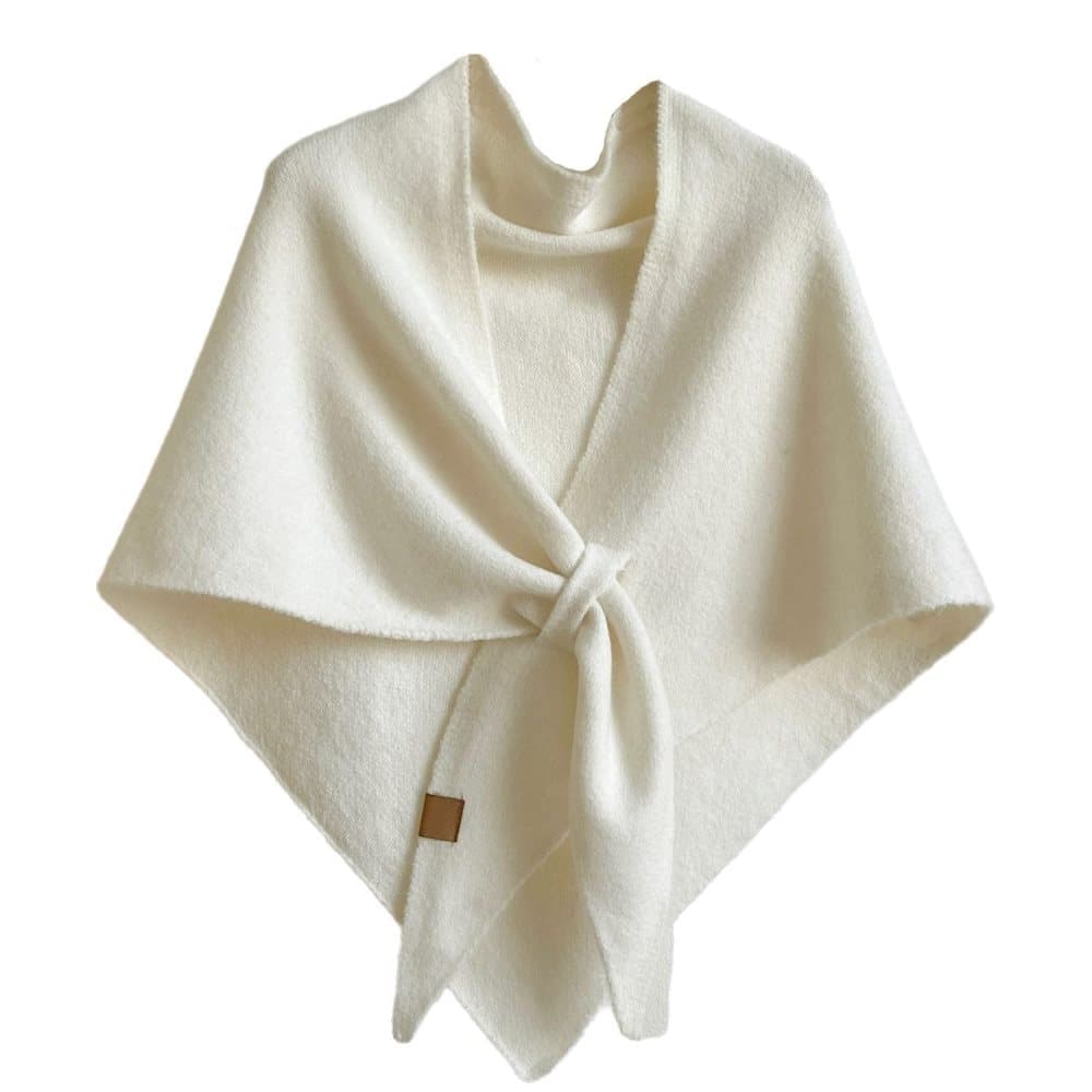 Women's Faux Cashmere Shawl Scarf Warm Extra-Long Large Triangular Wrap, 180 x 70 cm, Beige, Ideal for Party Wedding Evening Outfits - Image 1
