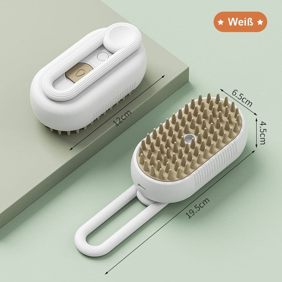 Pet Steam Brush for Cats and Dogs, Green Comb with Spray & Massage Function - Image 2