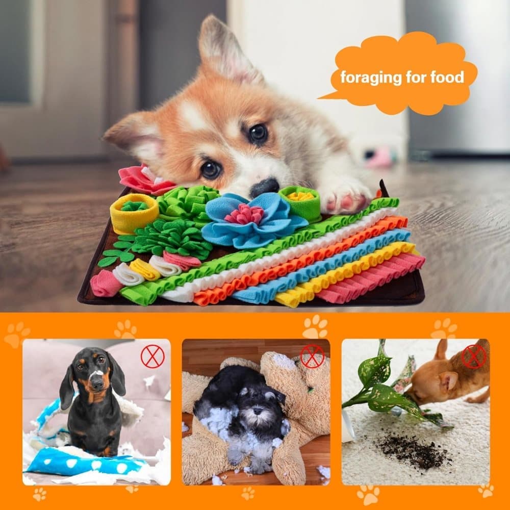 Interactive Slow Feeding Snuff Mat for Dogs, Portable Foraging Training Mat, Brown - Image 4