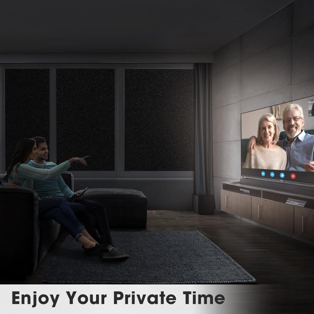 Blackout Window Film 45x500cm, Self-Adhesive Privacy UV Protection Static Cling No Glue, Black - Image 8