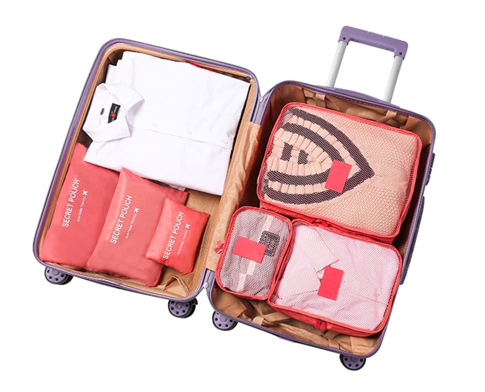 6-Piece Waterproof Travel Bag Set Luggage Organizer, Dark Blue - Image 5