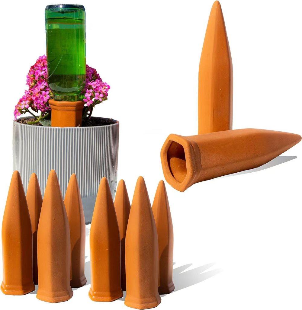 8pcs Clay Cones Watering Cones Plant Water Dispenser, 8cm - Image 1
