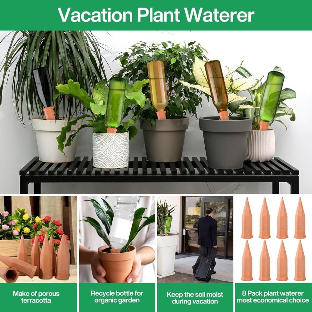 8pcs Clay Cones Watering Cones Plant Water Dispenser, 8cm - Image 4