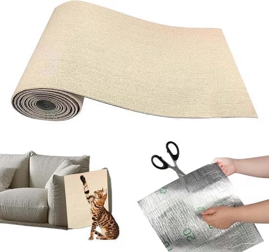 Self-adhesive cat scratching board wall and sofa protector DIY corner mat for cats, 40cm x 200cm, compatible with Wood - Image 1
