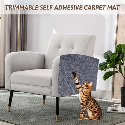 40cm x 200cm Self-Adhesive Cat Scratching Board, Wall and Sofa Protector, DIY Corner Mat for Cats, Dark Gray - Image 5