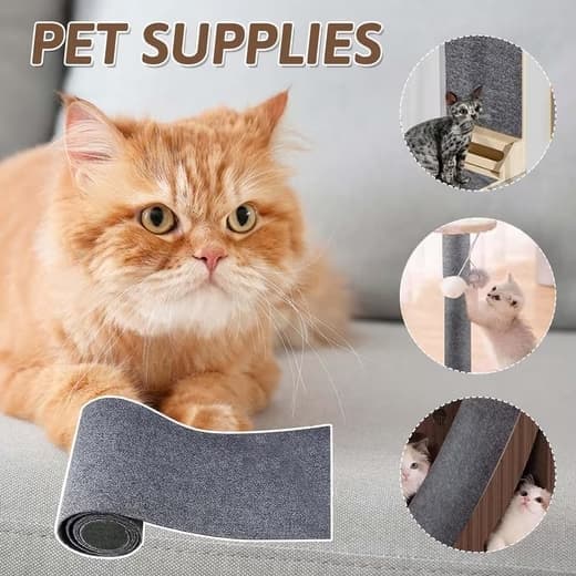 40cm x 200cm Self-Adhesive Cat Scratching Board, Wall and Sofa Protector, DIY Corner Mat for Cats, Dark Gray - Image 8