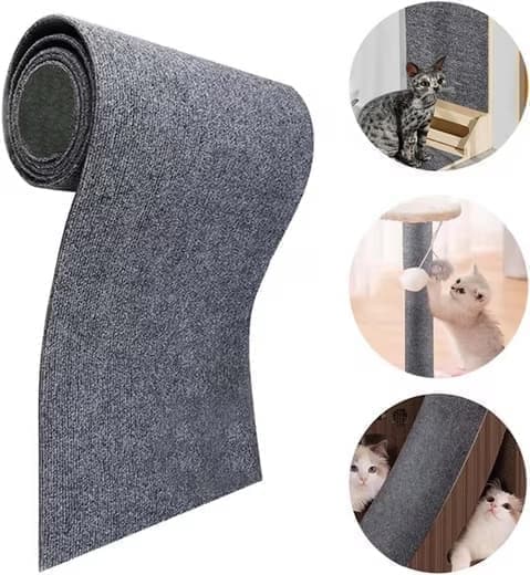 40cm x 200cm Self-Adhesive Cat Scratching Board Wall Protector for Sofa and Corners, Dark Blue DIY Cat Scratching Mat - Image 5
